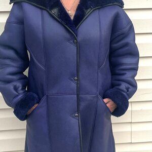 Edwardo Bassoni Purple Shearling Coat-Womens Medium